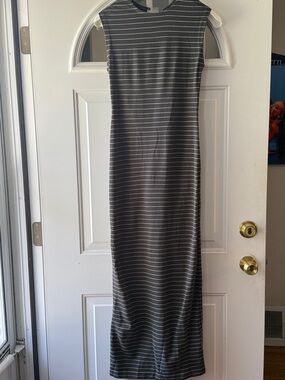 Club Monaco Green and White Striped Ponte Dress, Size 0